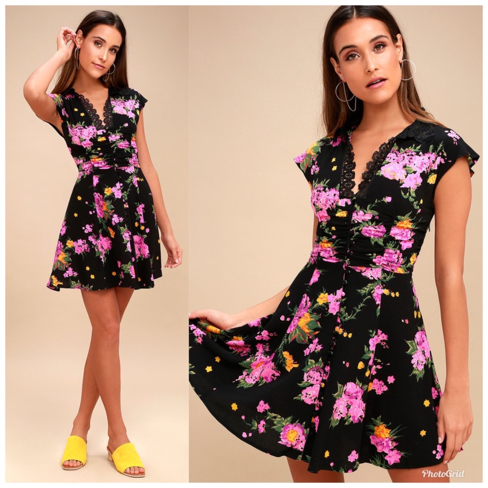 Free People Alora Floral Mini Dress